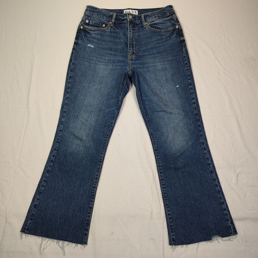 DAZE Women's Blue Wide Leg Jeans - Flared Hem